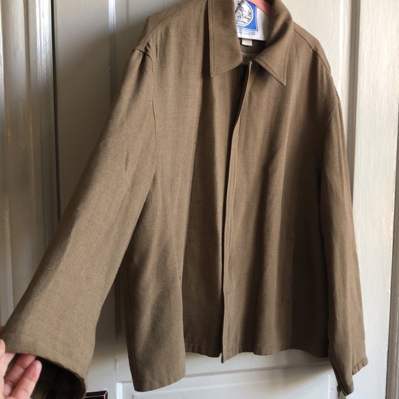 Perry Ellis Brown Zip Front Spread Collar Jacket XL - Picture 3 of 13